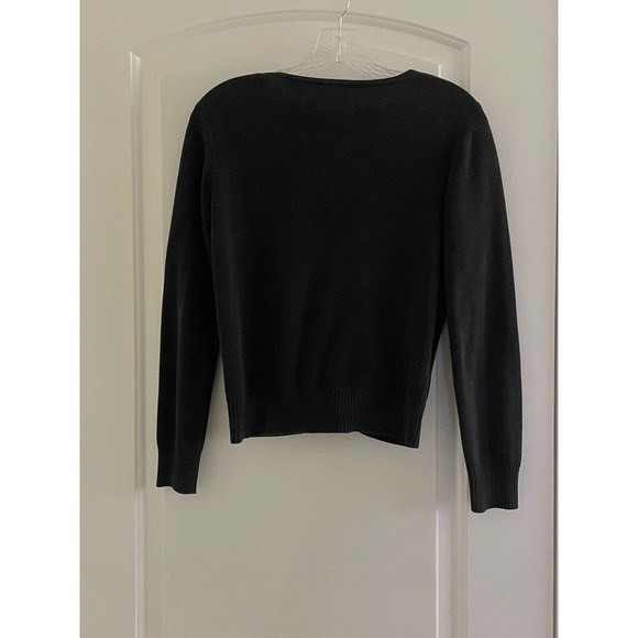 VTG Tommy Bahama Sweater Womens Size XS Black Silk Blend Button Up Cardigan - Picture 2 of 6